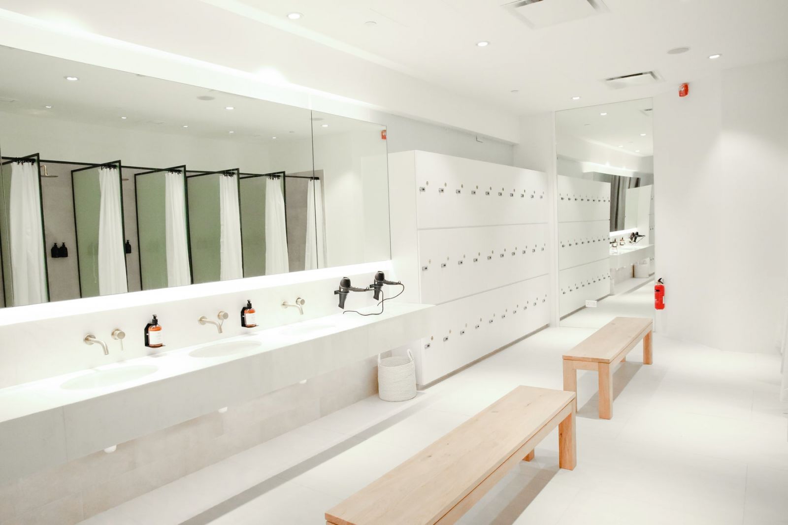 Hom Yoga's sleek changing facilities