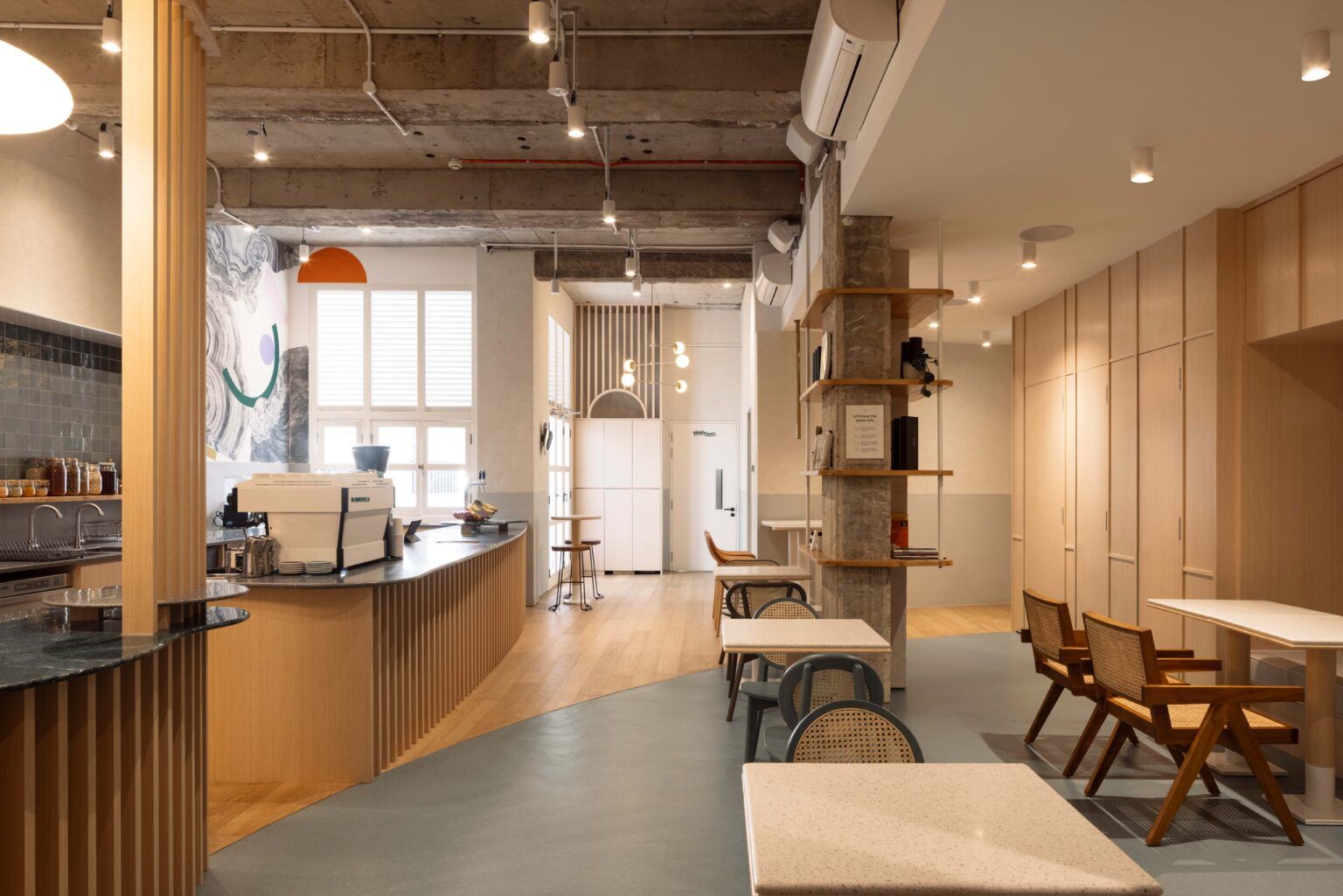 The cosy and inviting canteen at Trapeze Rec Club