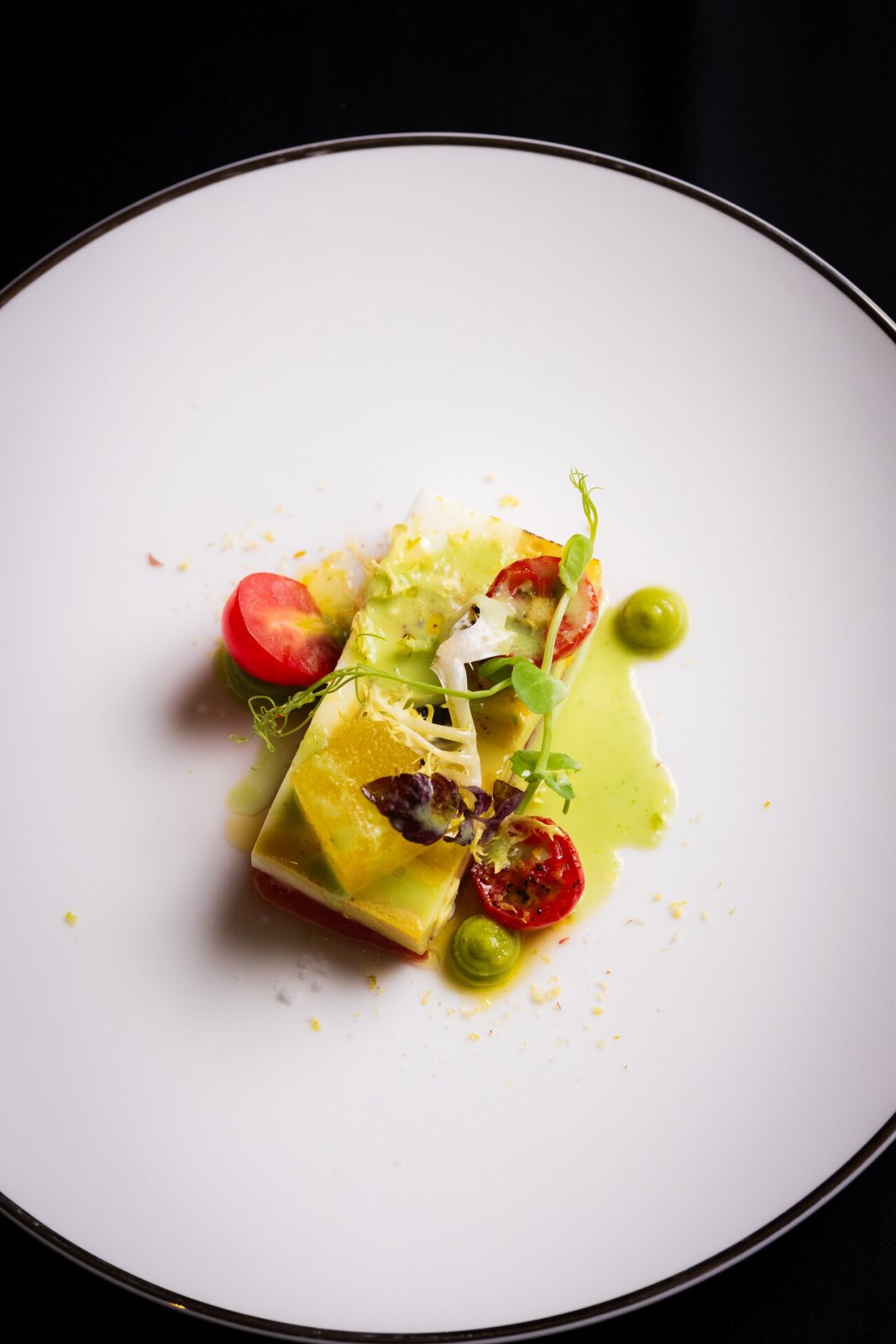 The first appetiser: Fruits & "Egg" Lapis
