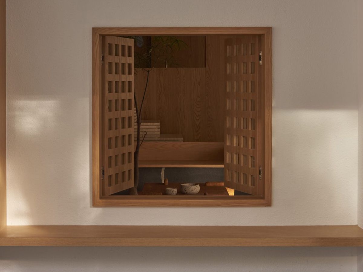 Wood, one of three core materials used in the House of Parts, is used in this indoor window, adding to the space's warmth (Photo: Jovian Lim)