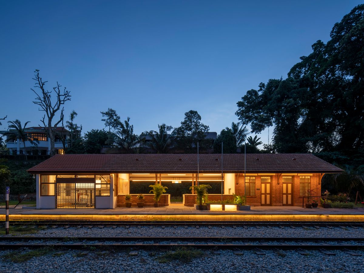 A nighttime shot of Bukit Timah Railway Station
