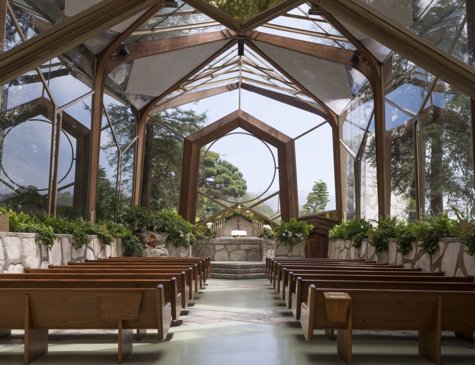 Lloyd Wright Jr's Wayfarers Chapel, also known as The Glass Church (Photo: Carol M Highsmith / WikiCommons)