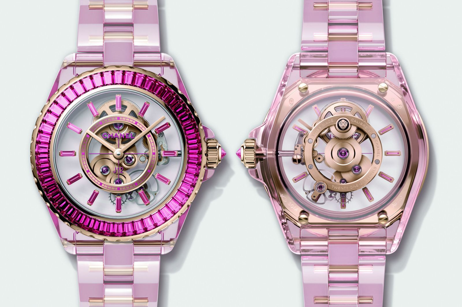 J12 X-Ray Pink Edition Watch (Photo: courtesy of Chanel)