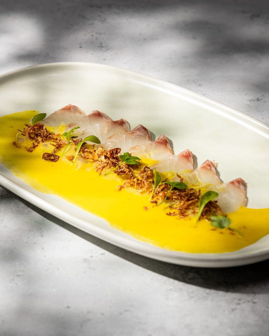 Seabass tiradito with aji amarillo pepper sauce (Photo: Instagram / @sucre.london)