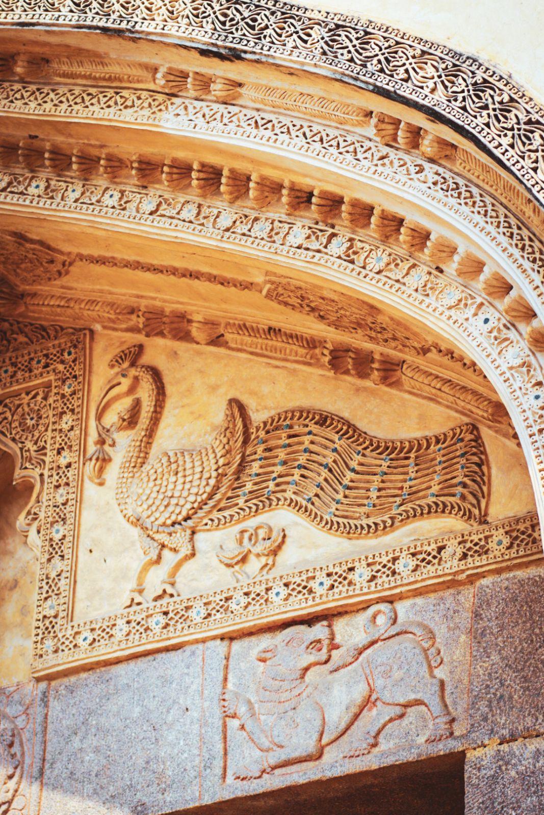 Peacock carving at Golconda Fort (Photo: courtesy of Prince and the Peacock))
