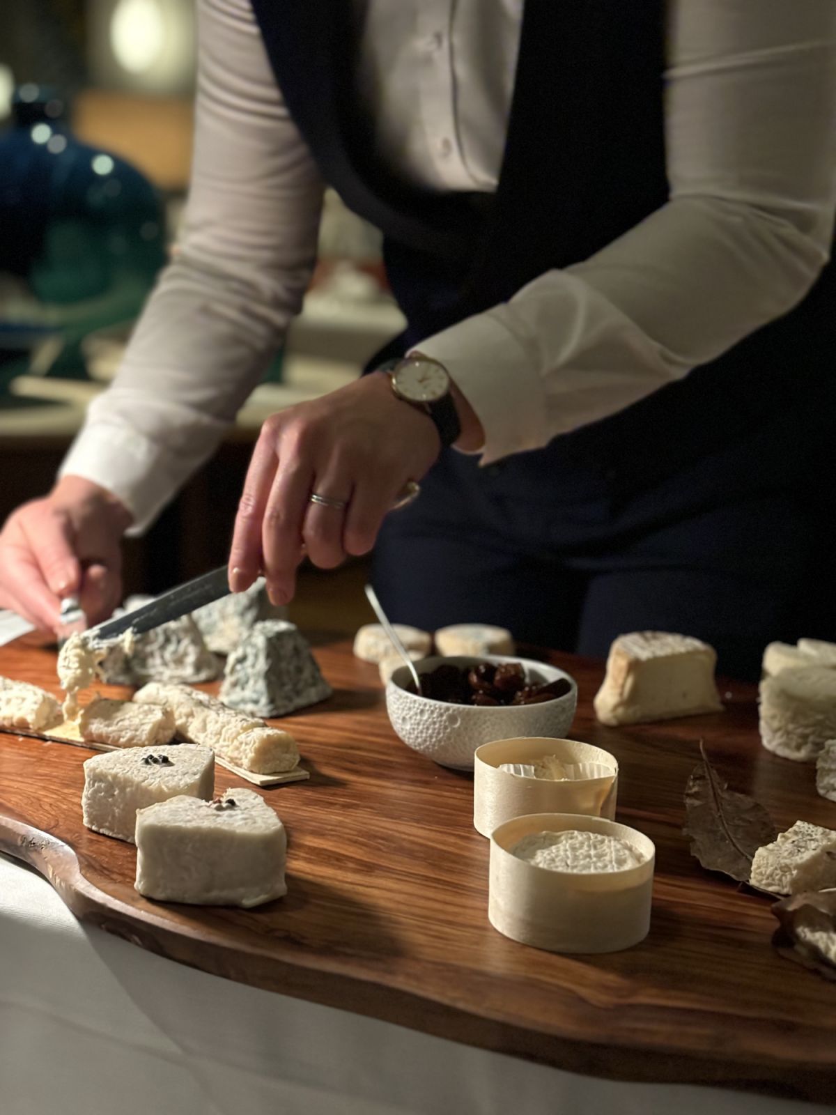 The mature cheeses served as part of the tasting menu