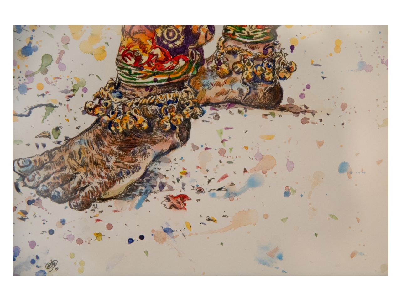 The artist is fond of painting limbs over faces