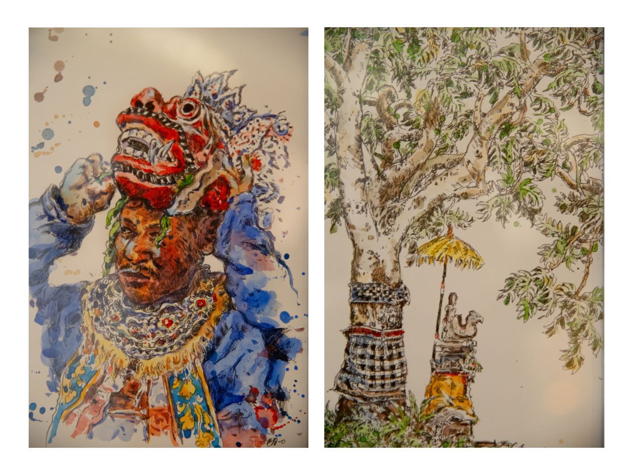 The artist is particularly fond of traditional wayang wong performances