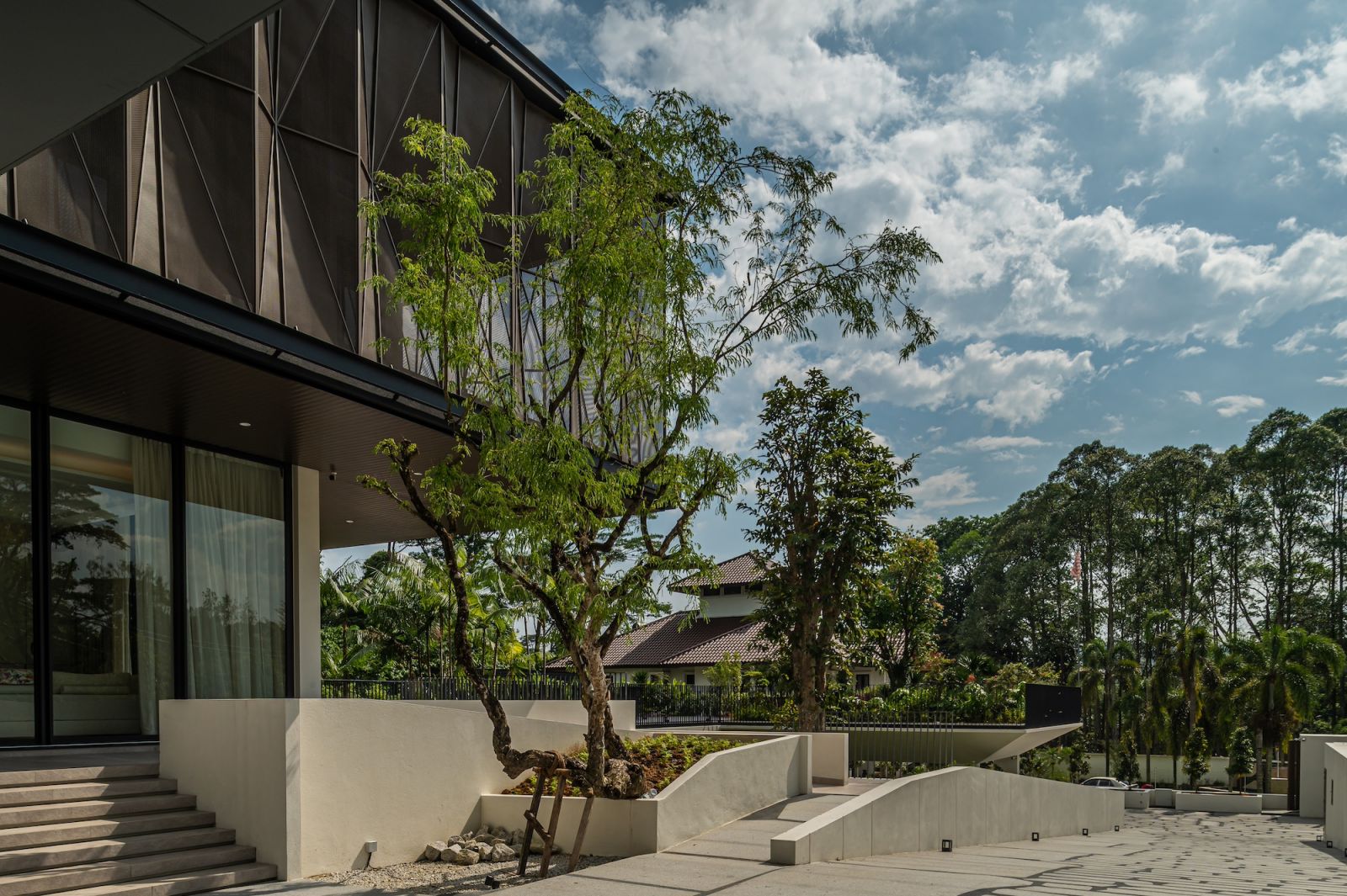 The house sits lightly with a small footprint of only about 20% of the land area