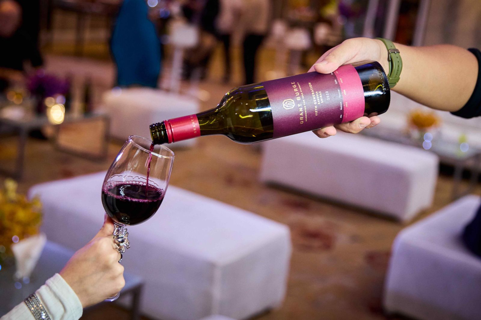 A generous pour from Grant Burge wines