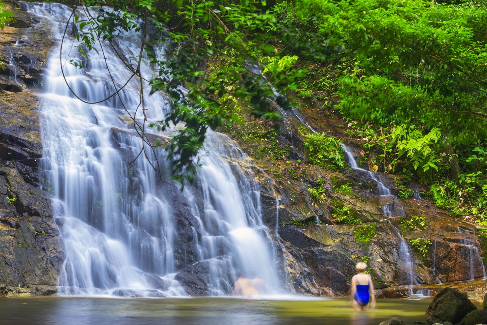 Ton Chong Fa Waterfall, Khao Lak-Lam Ru National Park, Phang-Nga, Published in On Highway 4 Phang-Nga, forest and sea Osotho Mgazine, Issued : June, 2016