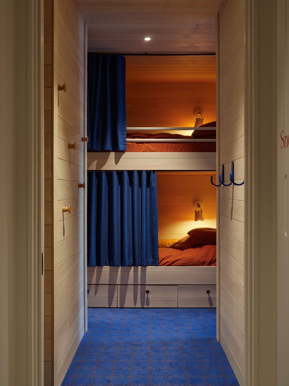 The kids’ dormitory with eight bunk beds