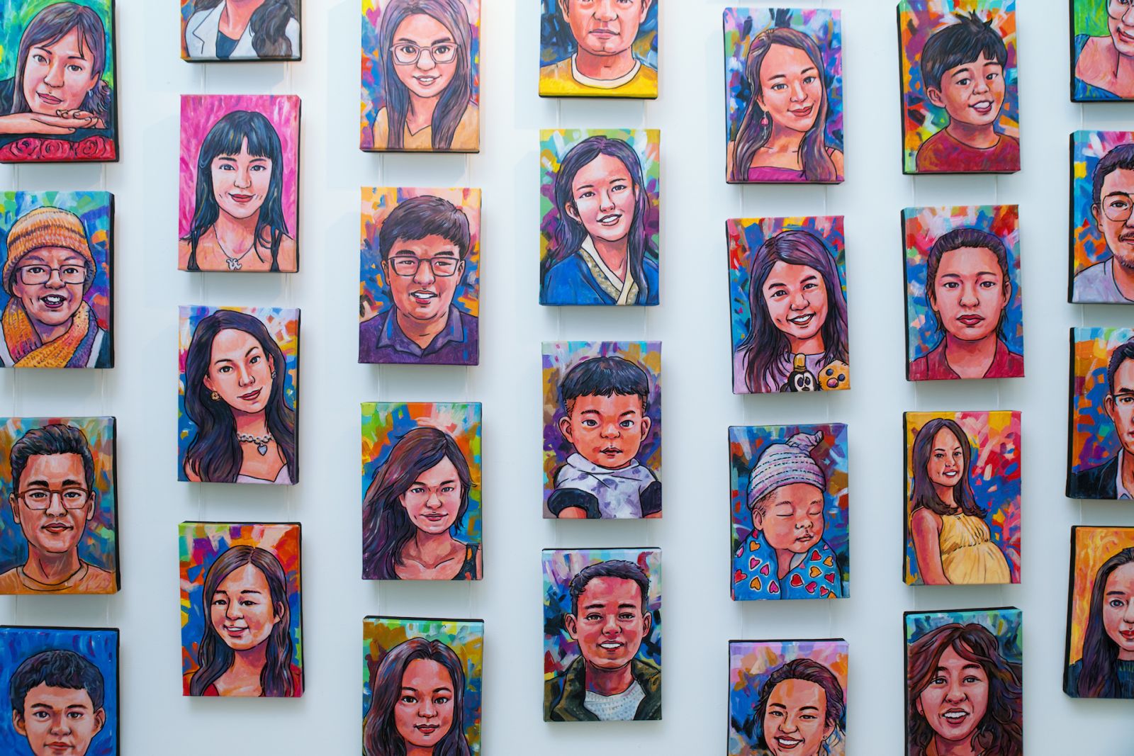 portraits by special needs artists, commissioned by a property developer