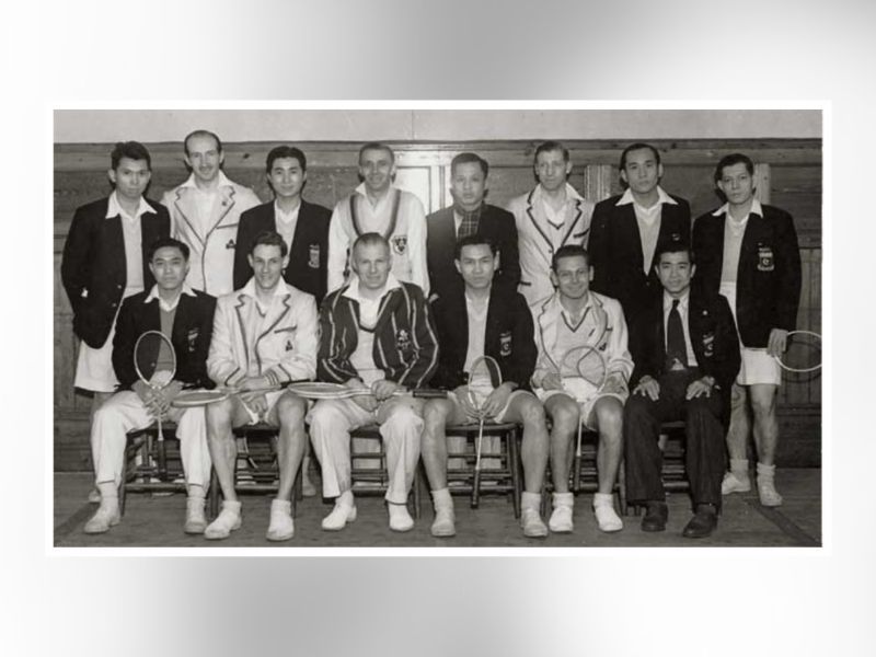 The Malaya and Irish teams met for an unofficial match in Londonderry, 1949 (Photo: Mynahbird's Badminton Archives)