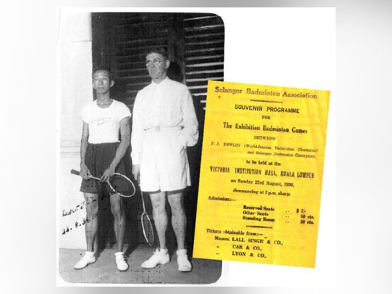 Leow Kim Fatt and J Frank Devlin before the Exhibition on 23rd August 1936. This was part of the tour made by Devlin in 1936 (Photo: Badminton Museum Ireland)