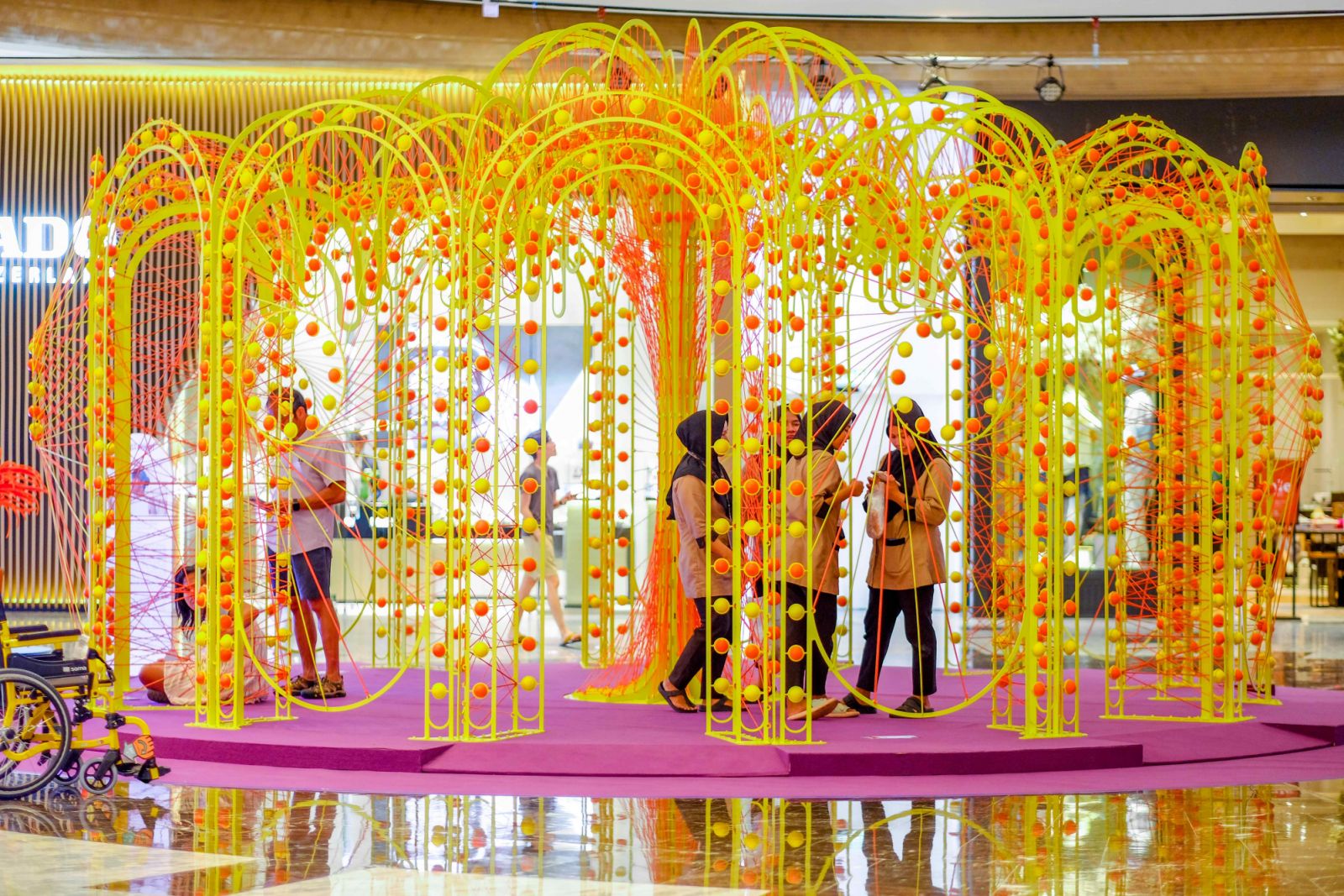 The visual spectacle is also an interactive experience for visitors
