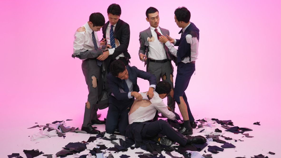 Fuyuhiko Takata’s ‘Cut Suits’ (2023) (Photo- courtesy of Fuyuhiko Takata and Waitingroom gallery)