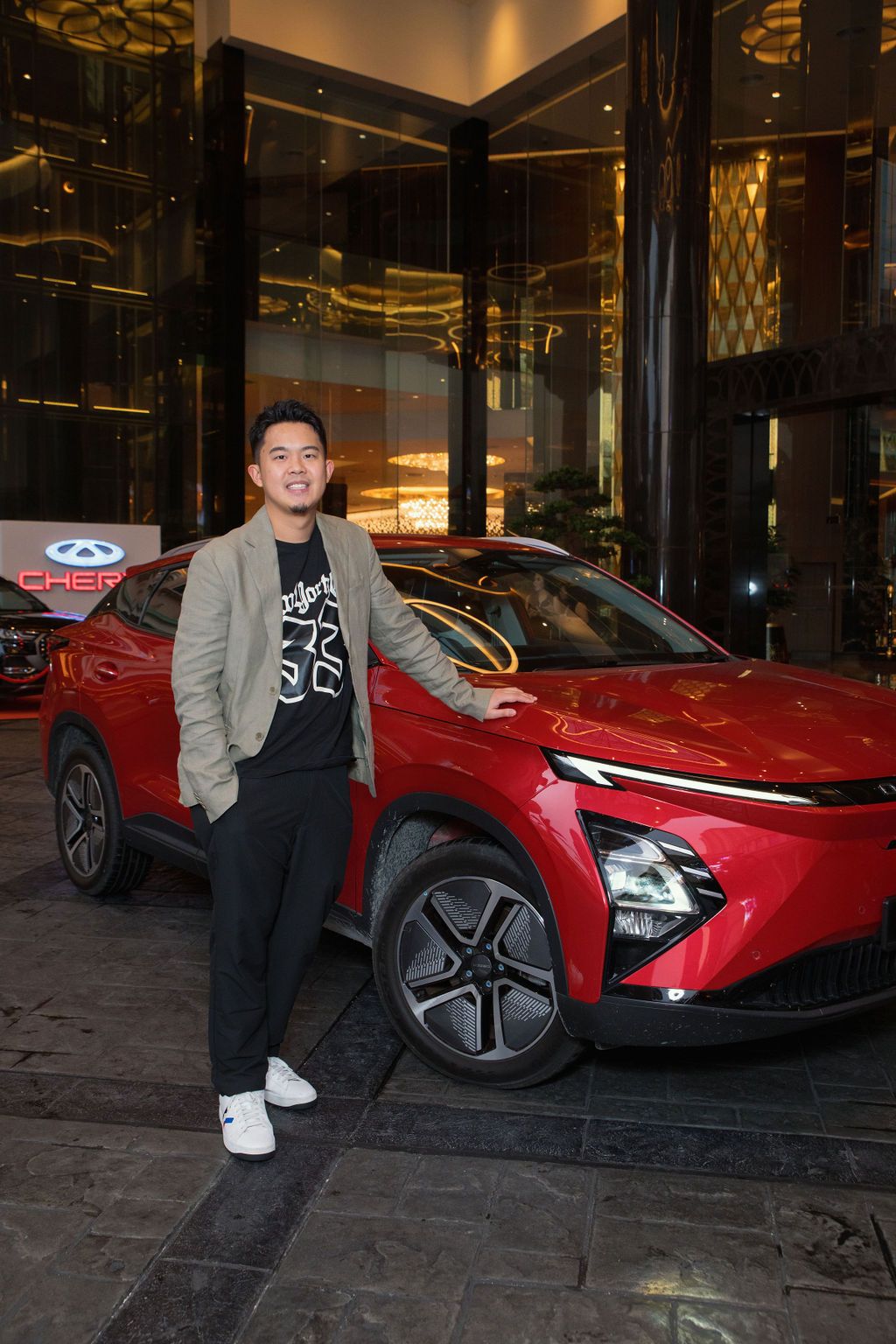 Aidan Low posing with his ride (Photo: Fady Younis)