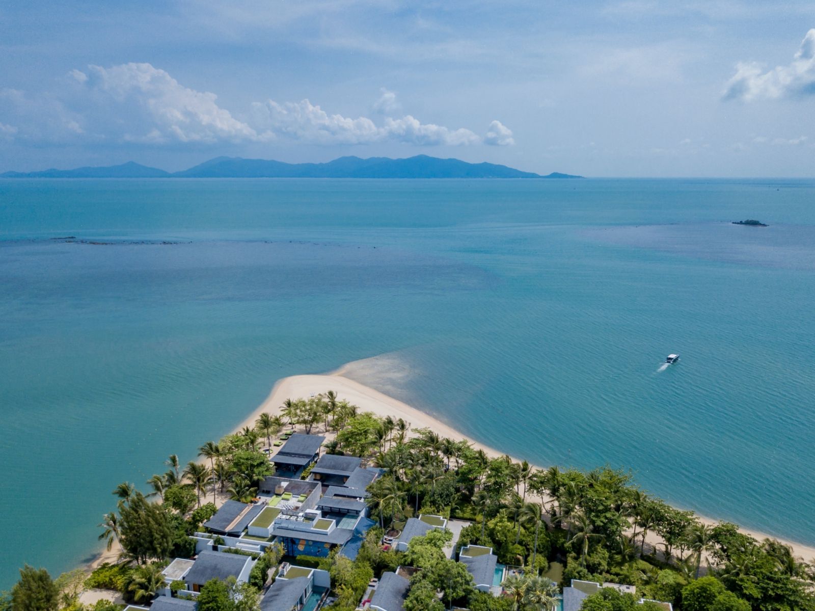 Miles and miles of blue seas surround the hotel