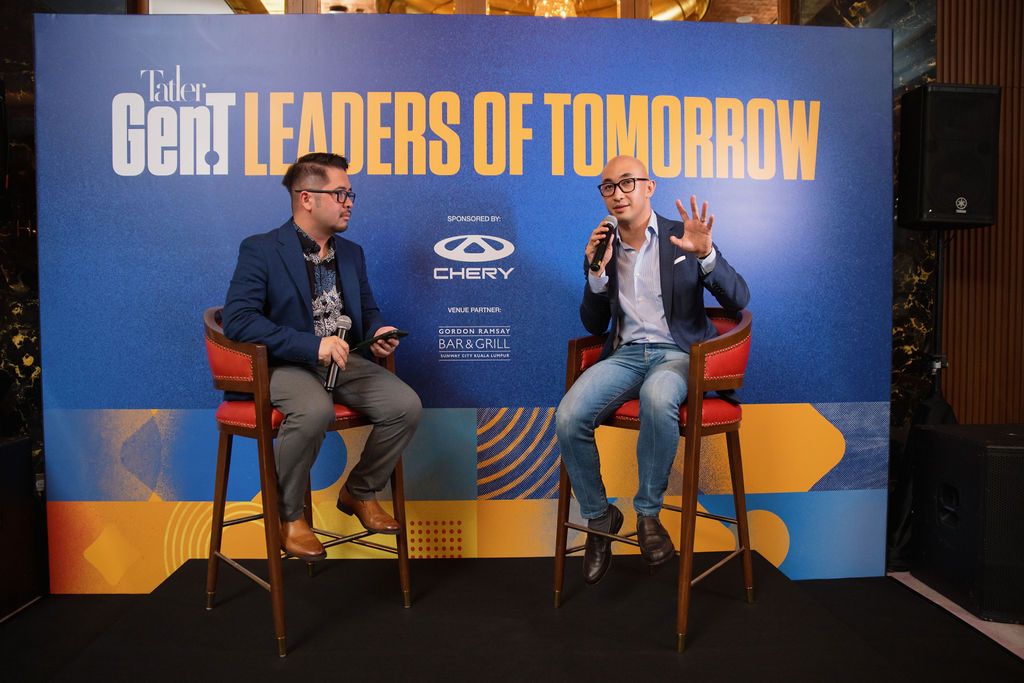 Gen.T editor for Malaysia Chong Jinn Xiung and Gen.T Leaders of Tomorrow 2024 honouree Dinesh Ratnam during a fireside chat (Photo: Fady Younis)