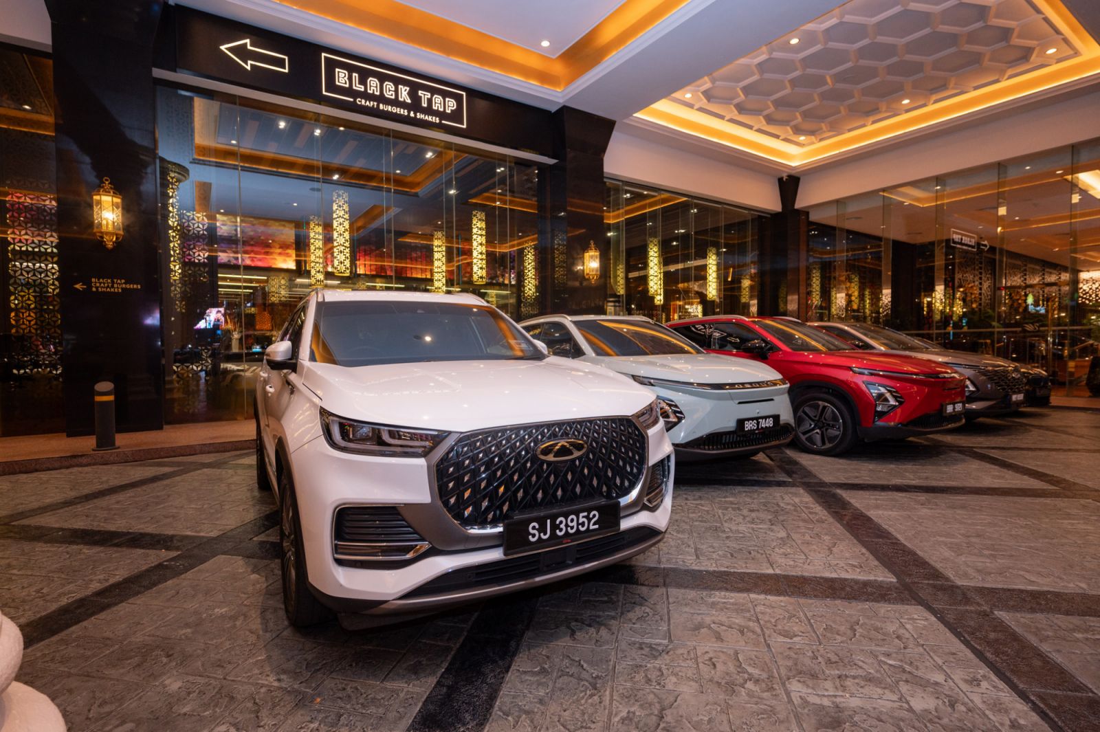 The nine Chery vehicles that were used to chauffer guests to the event (Photo: Precieux Productions)