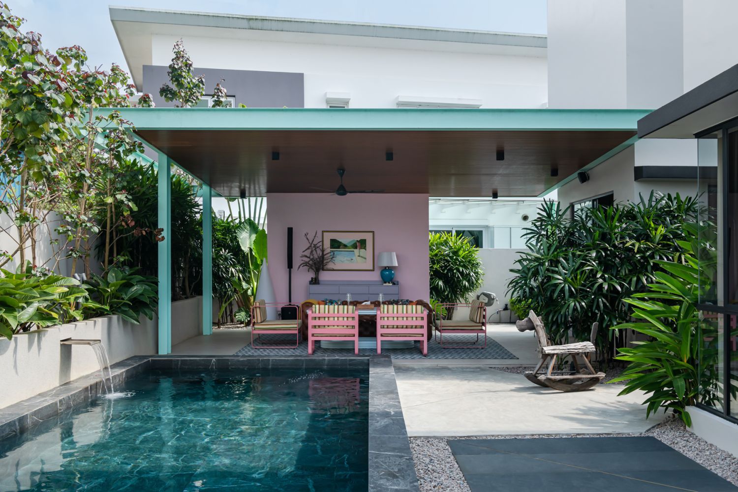 The pastel “Good Time Patio” was inspired by David Hockney (Photo: David Yeow)