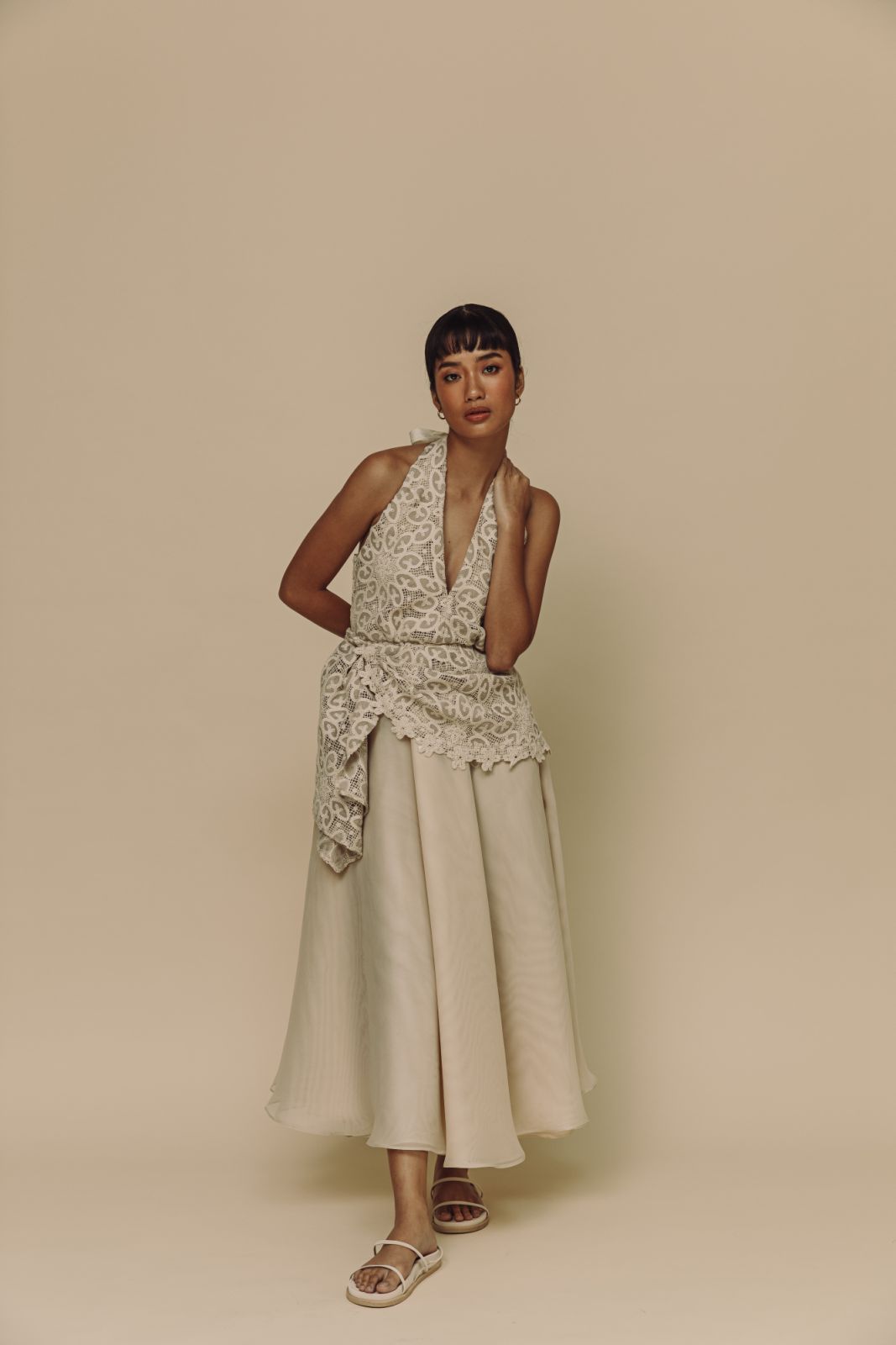 The Paulina Dress in Beige from Vania Romoff's Ready-to-Wear 2024 collection (Photo: Courtesy of Vania Romoff)