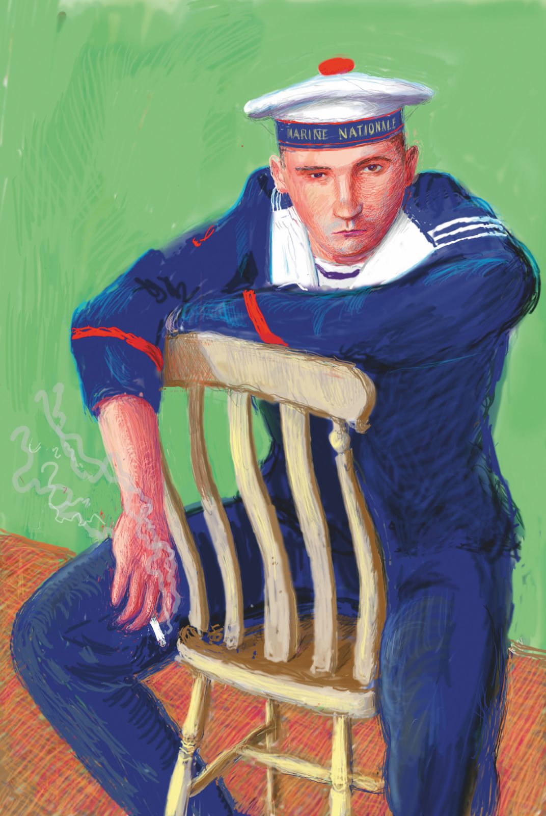 David Hockney “Matelot Kevin Druez 2” 2009 Inkjet printed computer drawing on paper Edition of 30 60 x 41” © David Hockney