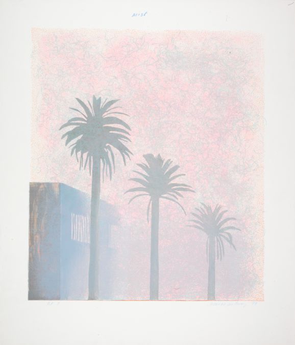 David Hockney “Mist” from “The Weather Series” 1973 Lithograph Edition of 98 37” x 32” © David Hockney / Gemini G.E.L. Photo Credit: Richard Schmidt