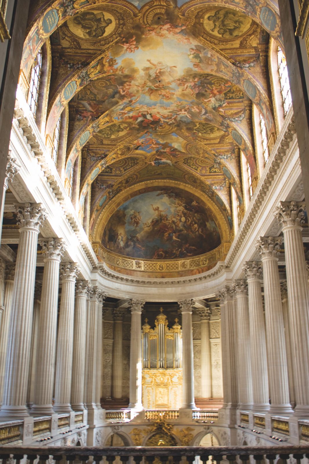 Paris, France - January 2, 2017: Interior hallway at the Palace of the Palace of Versailles in France. It was an official residence of the kings of France and is now a World Heritage Site.