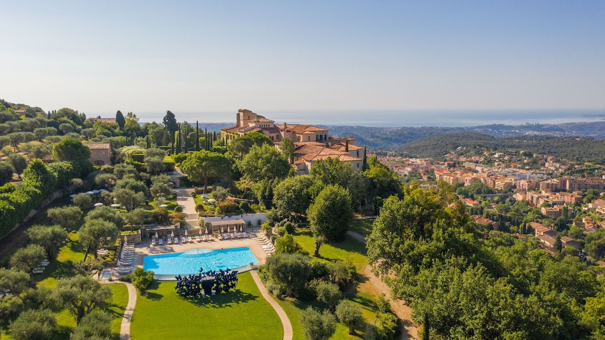 Panoramic views of the distant coast