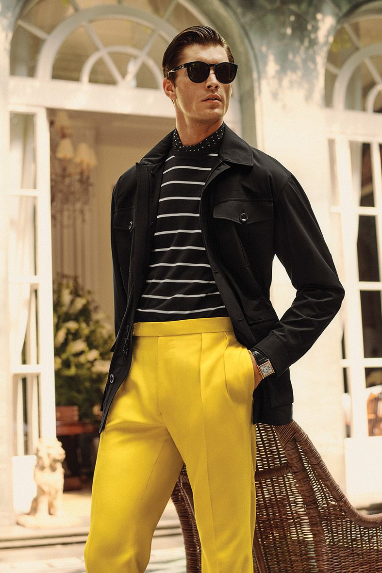 Bright shades are paired with everyday basics