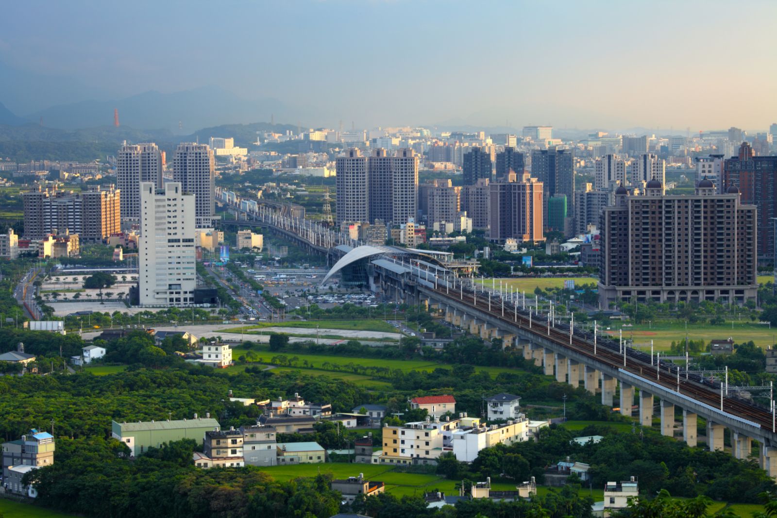 aerial view of Zhubei city, Taiwan