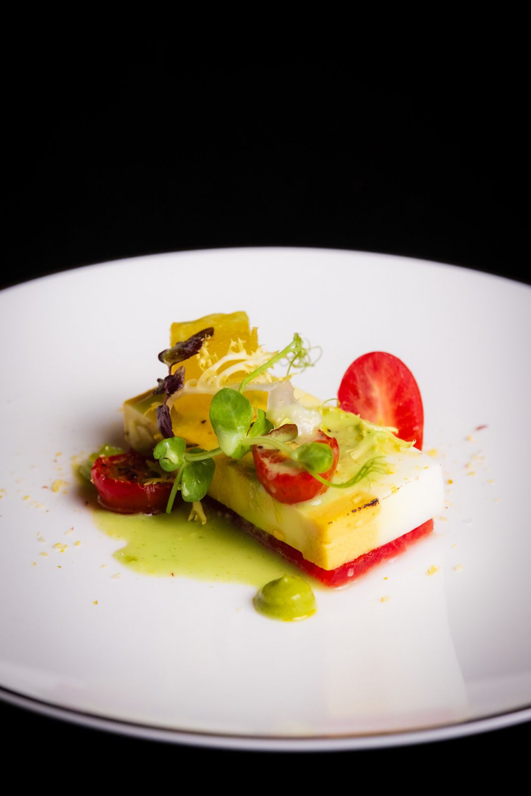 The first appetiser: Fruits & "Egg" Lapis