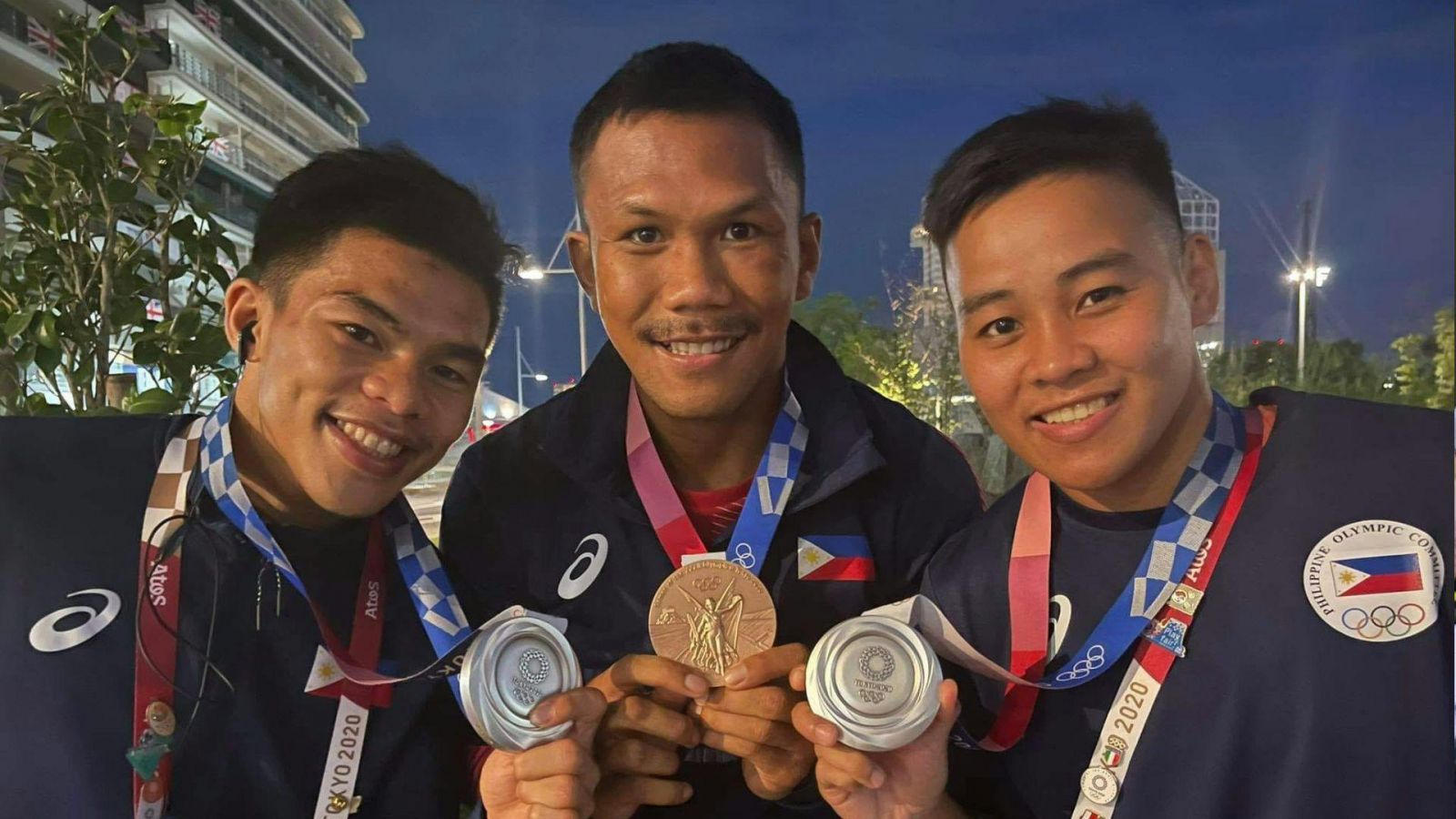 Carlo Paalam, Eumir Marcial, and Nesthy Petecio will compete in the upcoming Olympic Games Paris 2024 (Photo: Nesthy Petecio/Facebook)