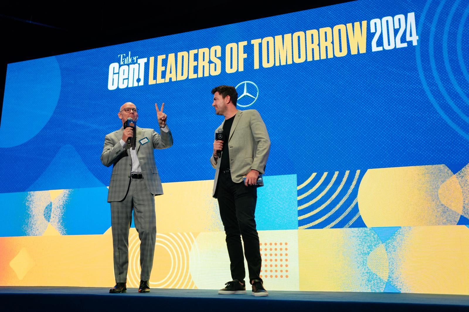 From left to right: Mercedes-Benz Hong Kong chief executive officer Andreas Buchenthal and Chairman and chief executive officer of Tatler Asia Michel Lamunière talked to the guests on stage (Photo: Billy Chan)