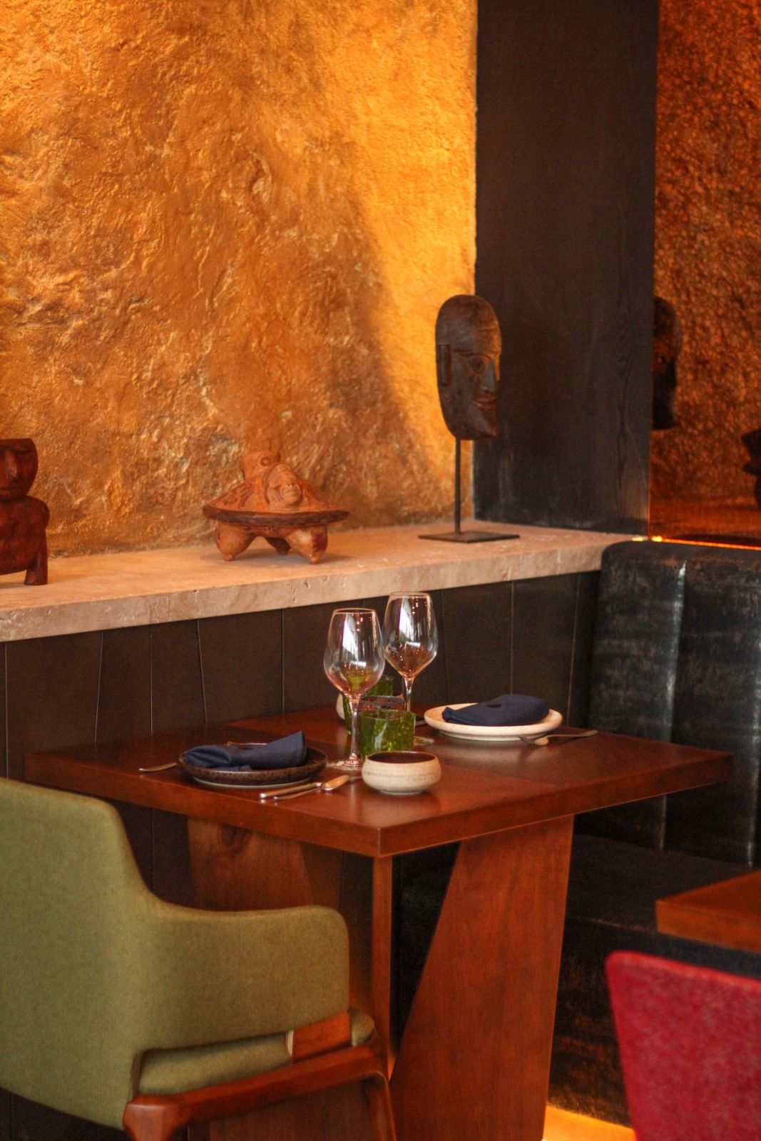 Gold patina textured walls add depth and luxury (Photo: Kenny Hills Hospitality Group)