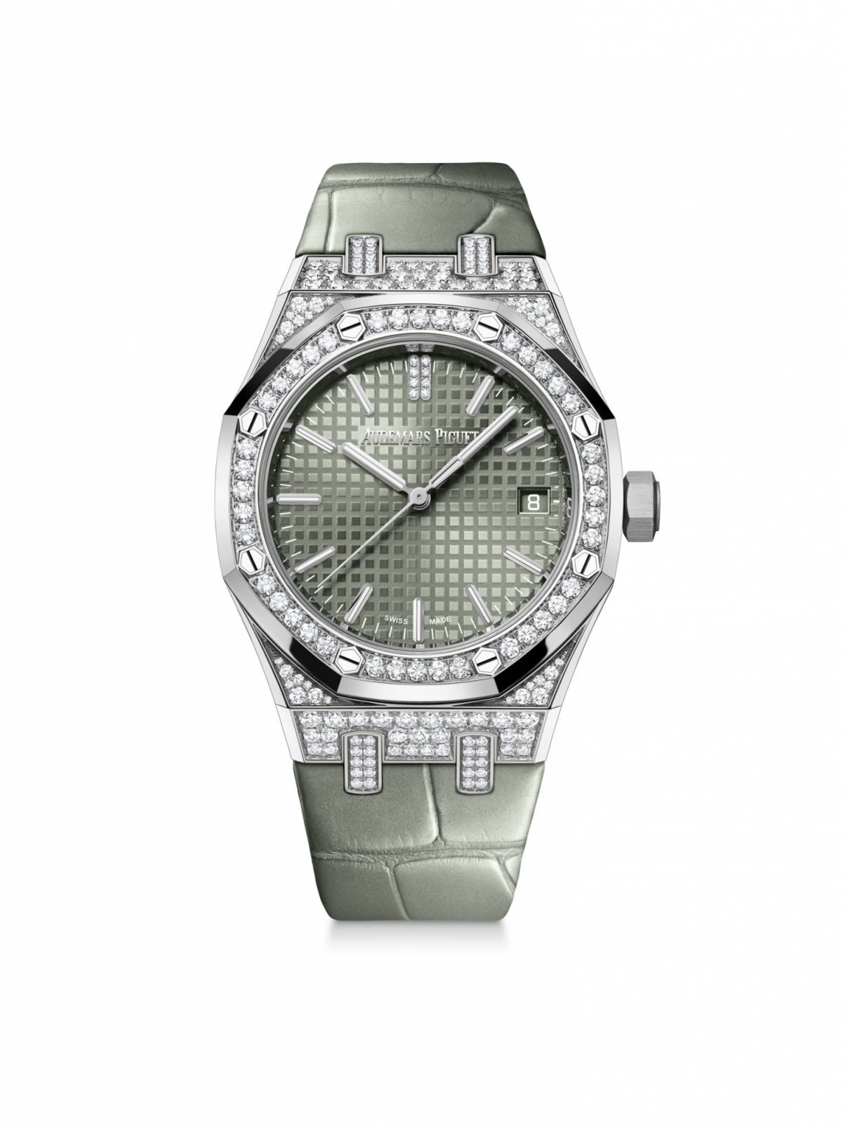 Royal Oak皇家橡樹系列37毫米自動上鏈白金款。(Photo: Audemars Piguet)
