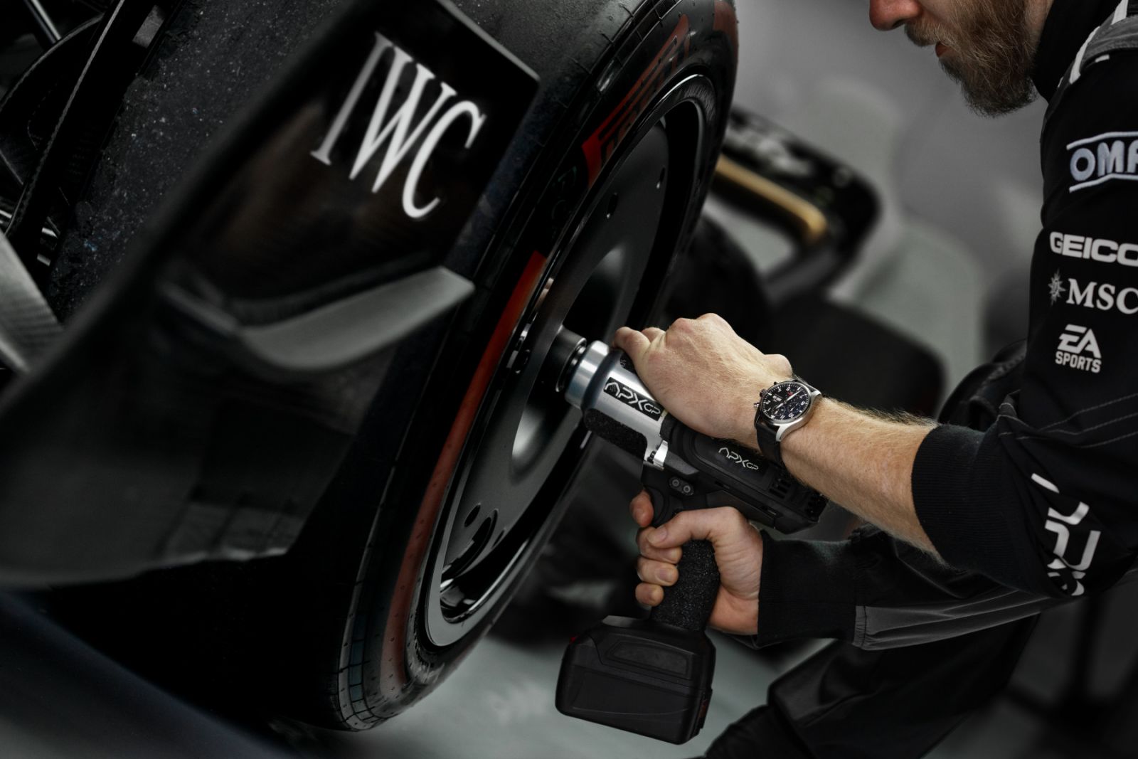 The fictional APX GP team, featuring IWC Schaffhausen branding (Photo: IWC Schaffhausen Website)