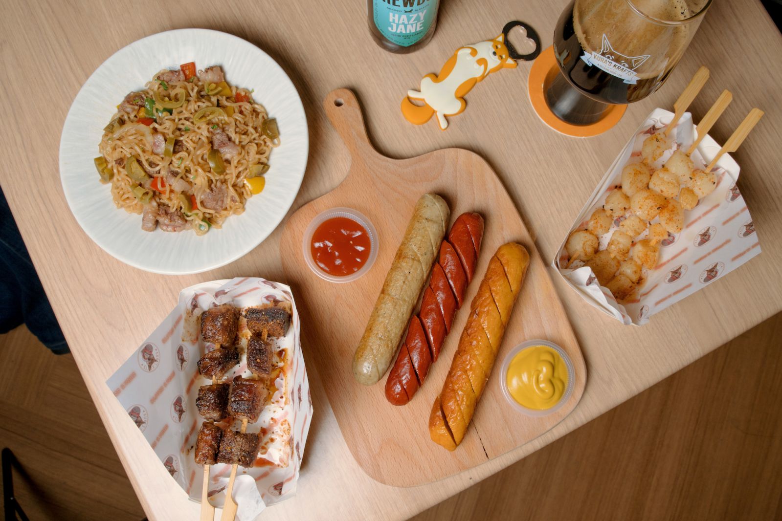 Snacks, sausages, and off menu items
