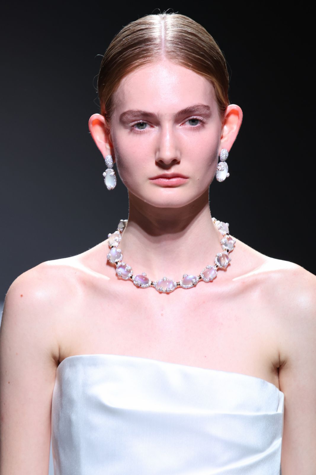 MILAN, ITALY - JUNE 13: A model walks the runway during the exclusive Pomellato High Jewelry Collection Launch Event at Museo della Permanente on June 13, 2024 in Milan, Italy. (Photo by Daniele Venturelli/Getty Images for Pomellato)