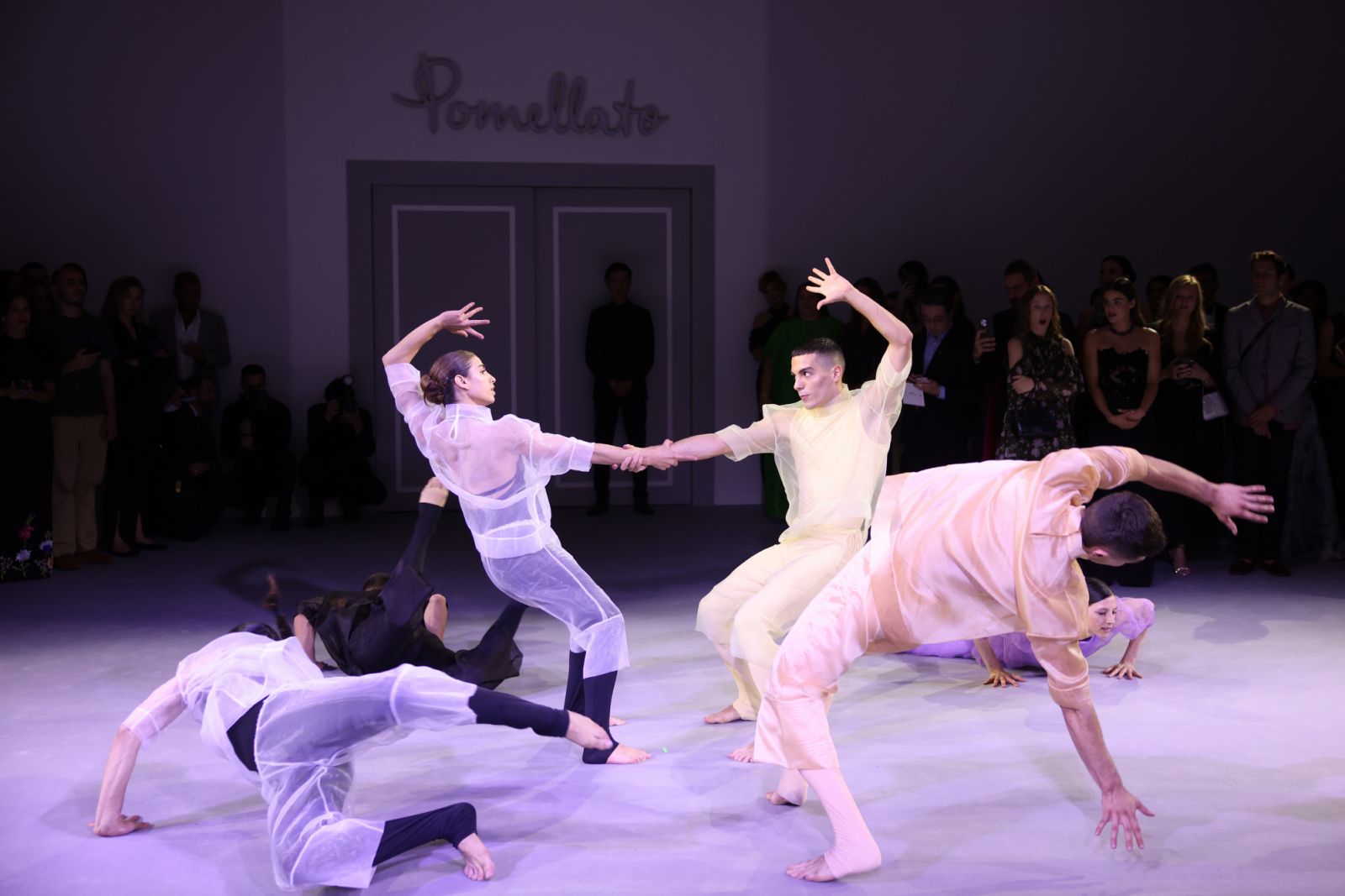 MILAN, ITALY - JUNE 13: Kataklò dancers perform during the exclusive Pomellato High Jewelry Collection Launch Event at Museo della Permanente on June 13, 2024 in Milan, Italy. (Photo by Daniele Venturelli/Getty Images for Pomellato)