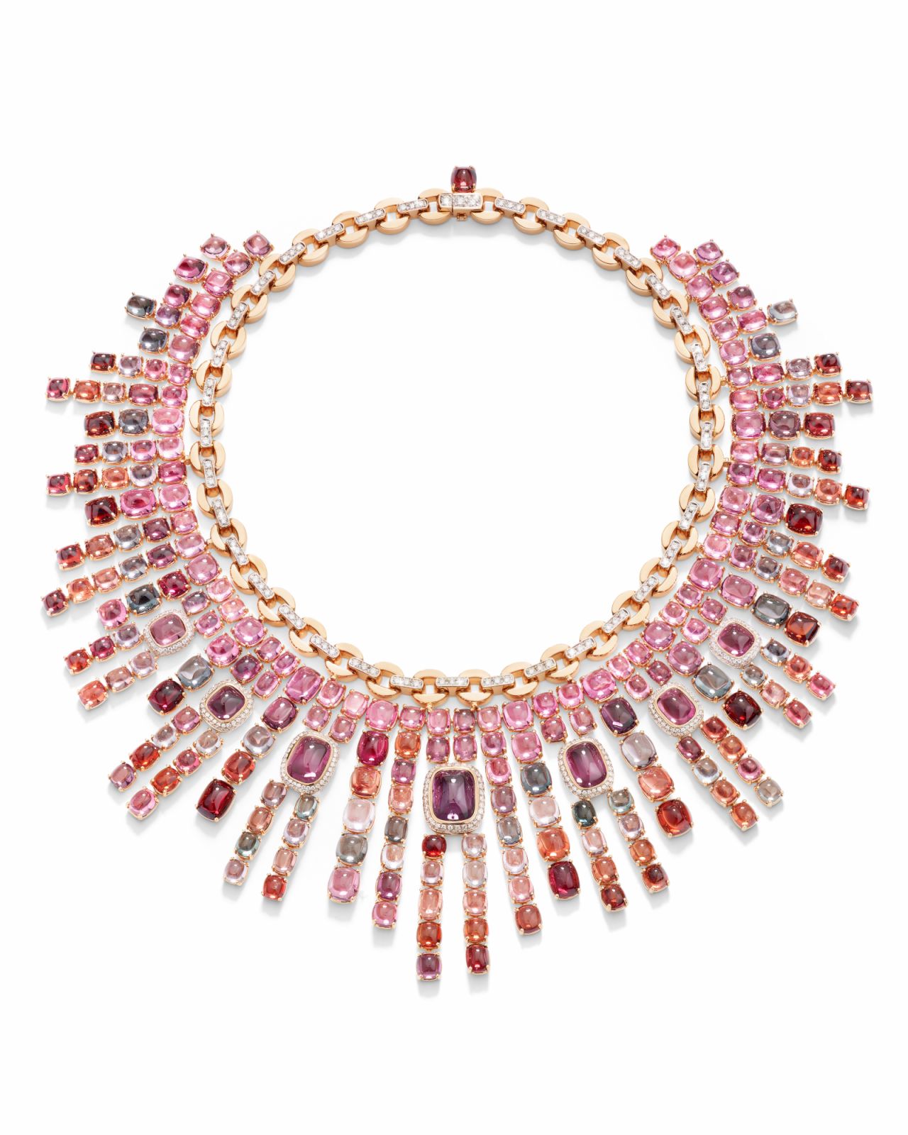 Pomellato Unveils High Jewellery Collection Inspired by Milan’s Duality 2 05125002 2024 pomellato high jewelry collection spinelli di fuoco necklace with multicolored spinels and diamonds
