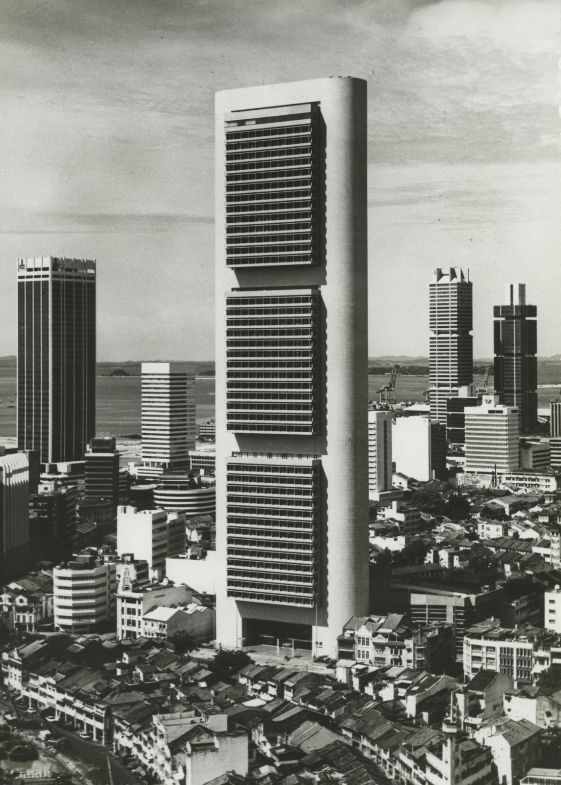 View of Oversea-Chinese Banking Corporation Centre (1970–1976) amid skyscrapers in Singapore’s financial district ca.1976 (Photo: © BEP Akitek)