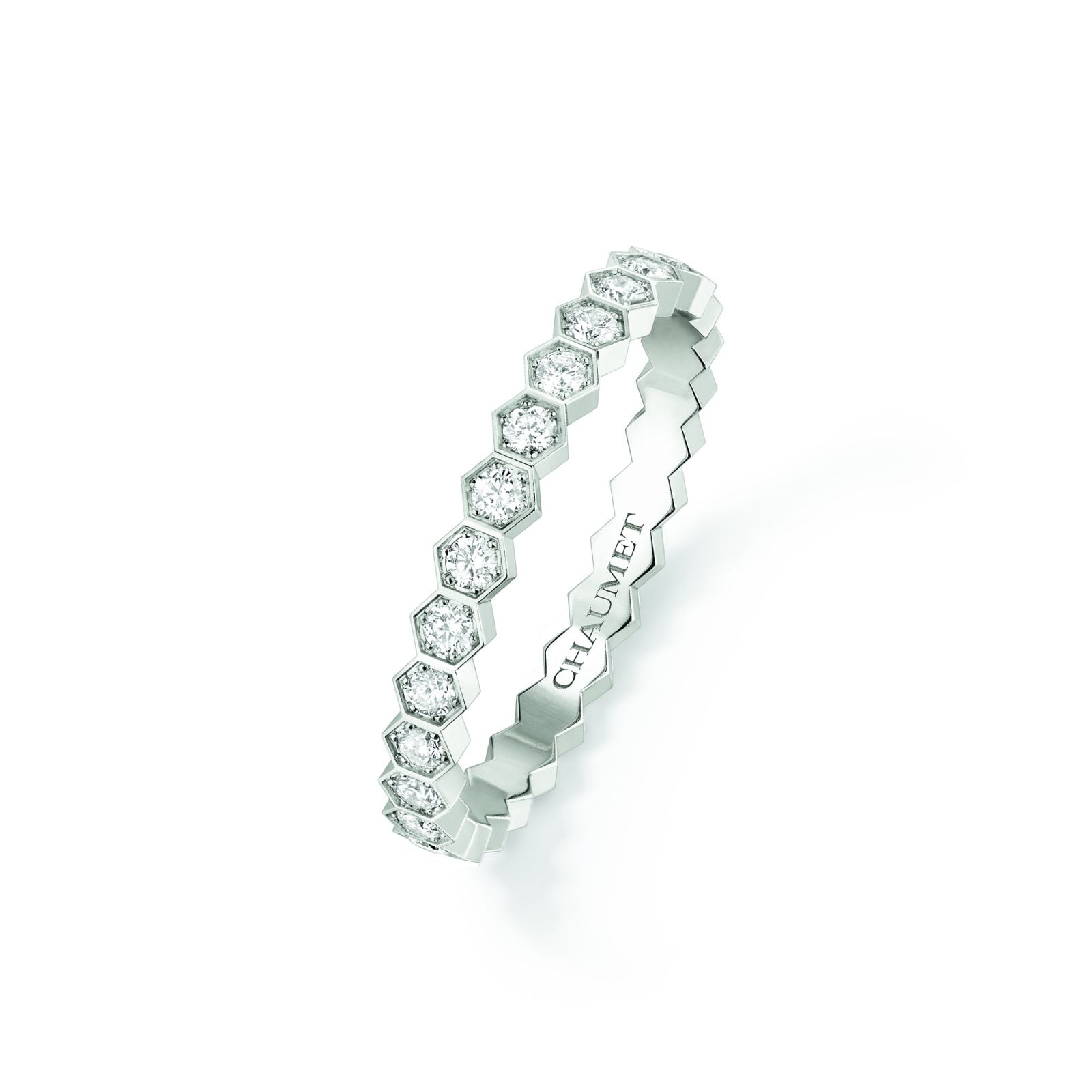 Bee My Love 白K金全鋪鑽戒指 (2.5mm)
