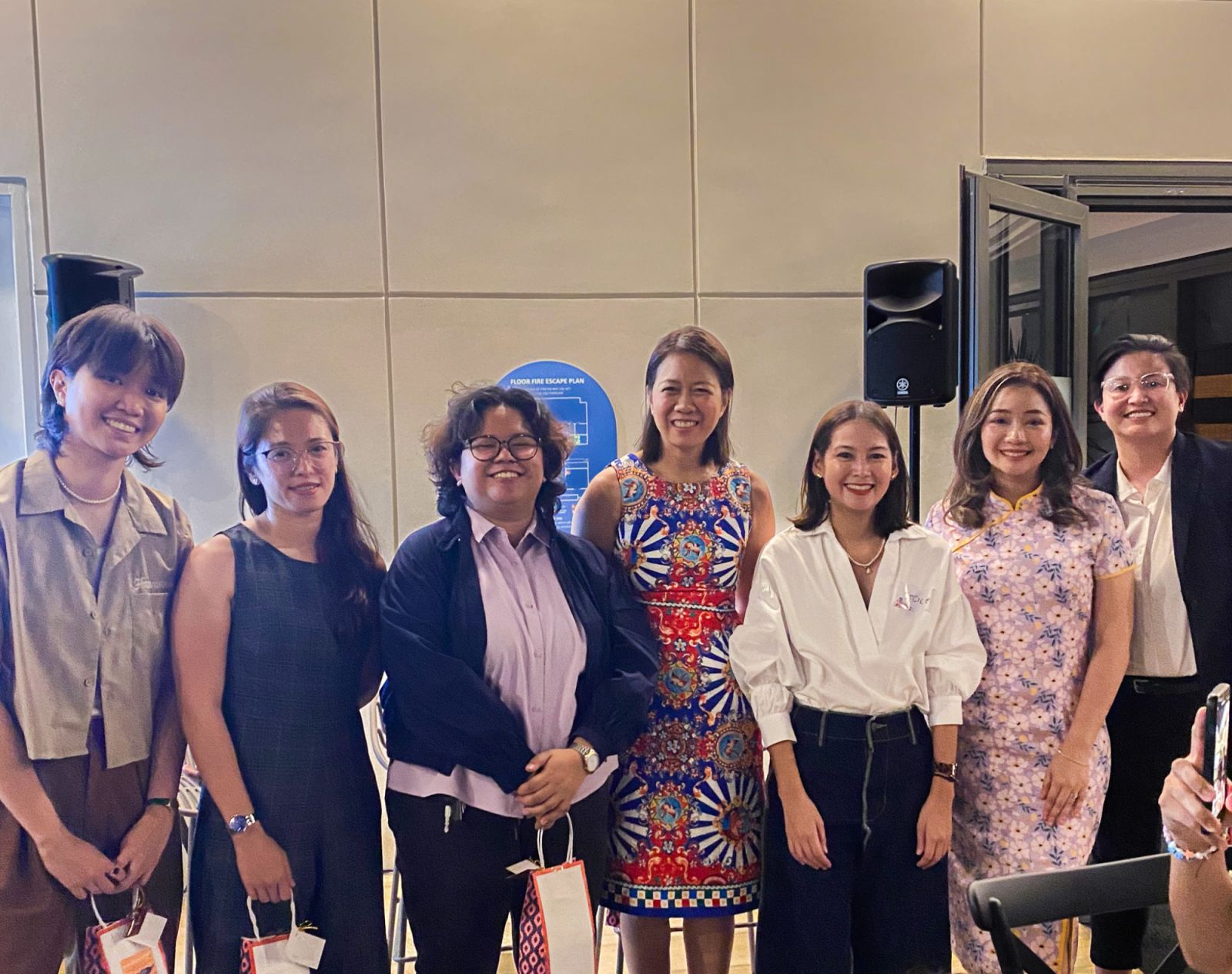 In attendance during Equal Play Media Mixer, standing from left to right: Samantha Lee, Film Director; Erica Samonte, national athlete, now digital marketer at Evident; Luisa Morales, Journalist; Tin Ferrera, VP and SecGen, Philippine Trail Running Association, Proponent of Girls Running in Trails; Cecile Dominguez-Yujuico, Founder and CEO of Evident; Ceej Tantengco, Podcaster, Go Hard Girls; and Mariana Lopa, Managing Director, Girls Got Game Philippines, Inc (Photo: Evident)