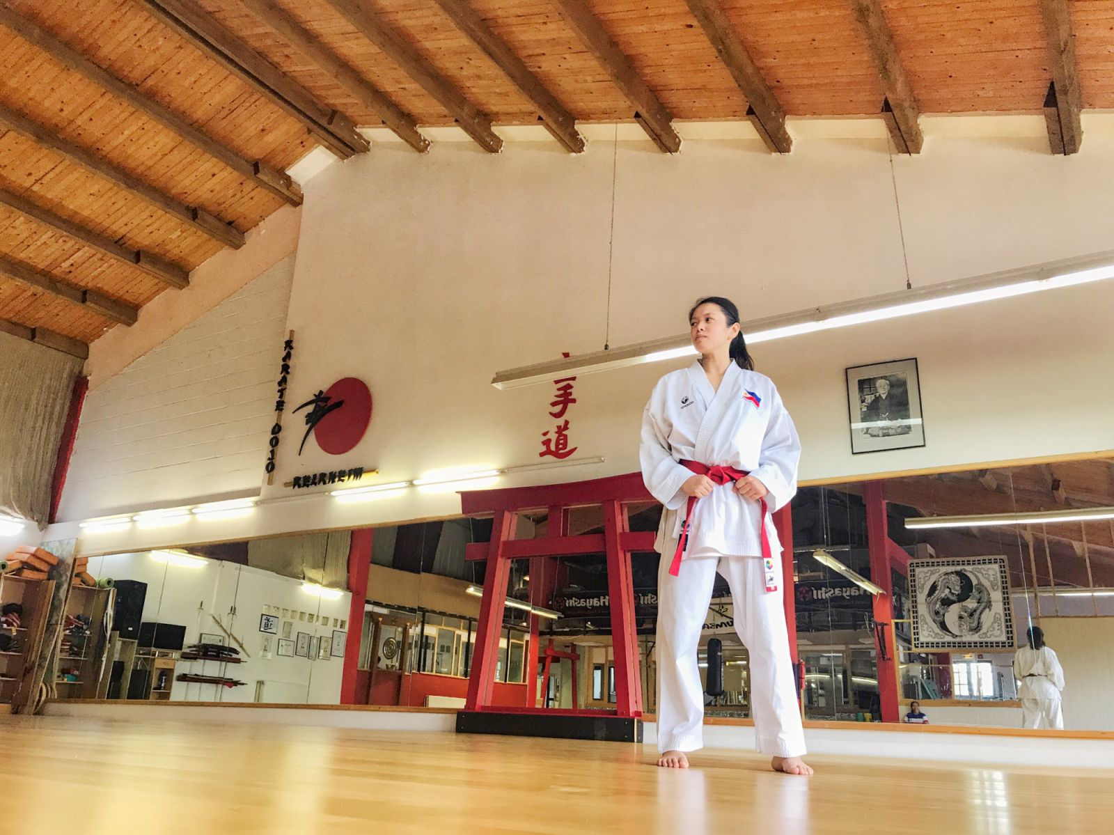Filipina athlete Erica Samonte training at the Karate-Dojo Kelkheim, Germany (Photo: Evident)