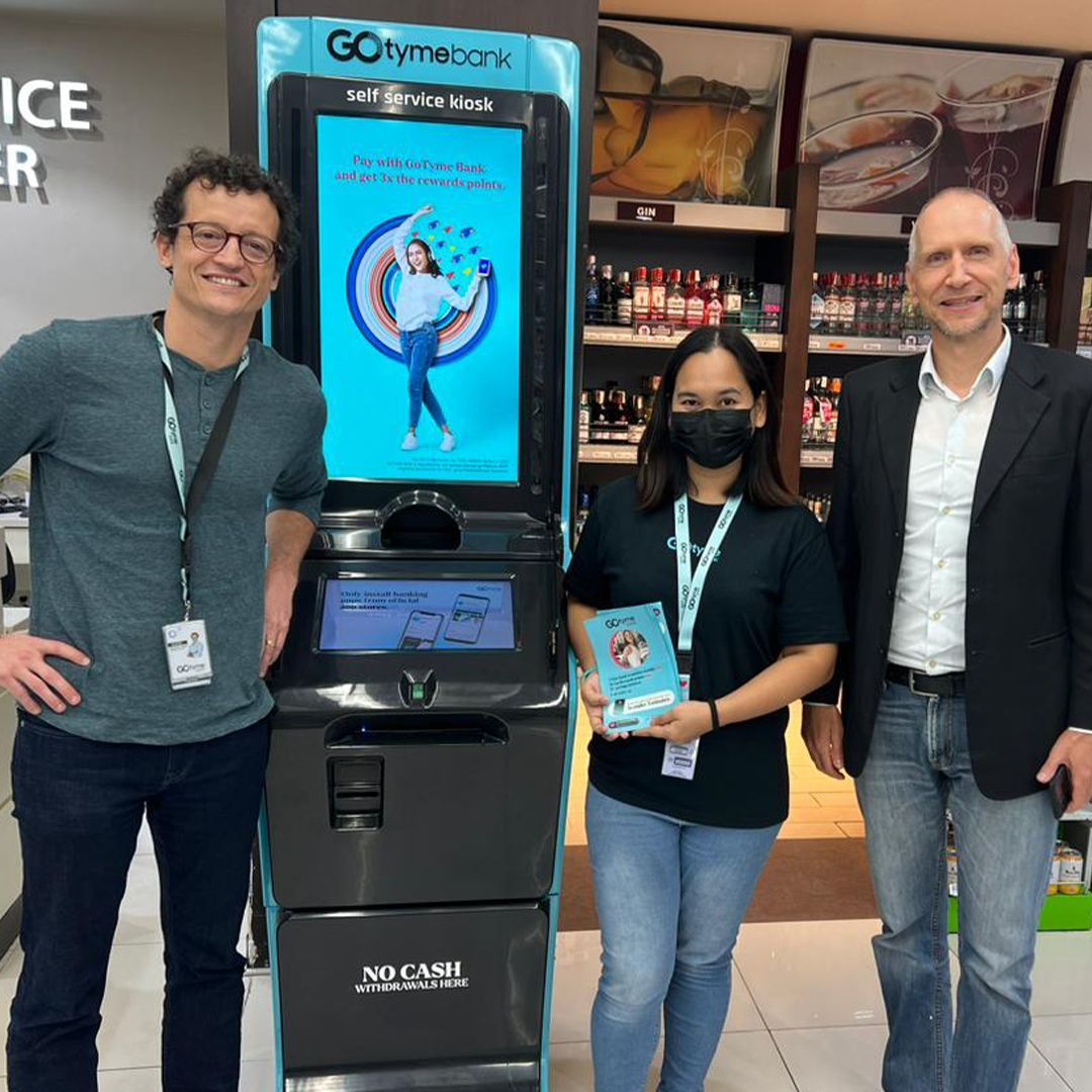 While the GoTyme app offers ease of use, the kiosks ensure that onboarding and card printing are quick, smooth, and enjoyable experiences (Photo: Courtesy of GoTyme Bank)