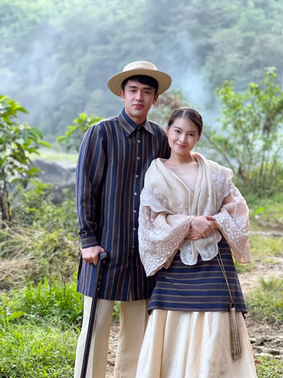 Pulang Araw stars David Licauco and Barbie Forteza on the set of Zig Dulay's 'Maria Clara at Ibarra' (Photo: GMA)