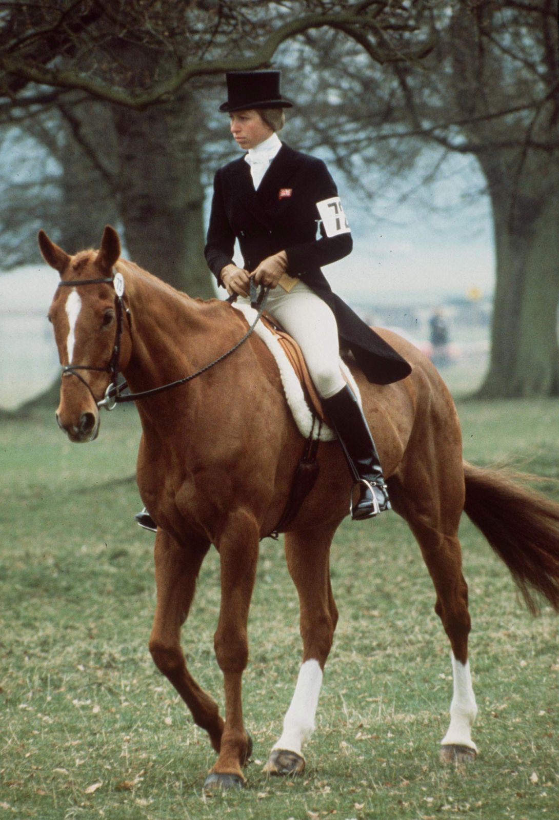 UNITED KINGDOM - JANUARY 01:  Princess Anne Competing In A Dressage Contest At A Horse Trials Event Circa 1980s  (Photo by Tim Graham Photo Library via Getty Images)